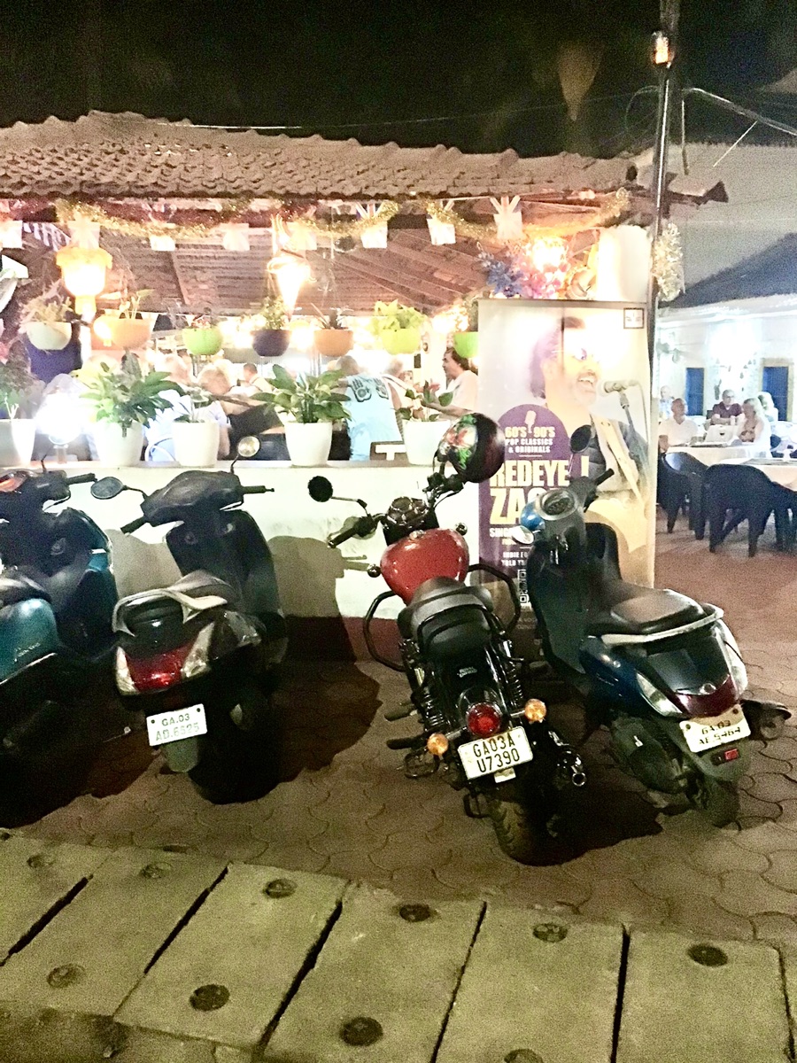 Goa gig venue with RedEyeZack poster