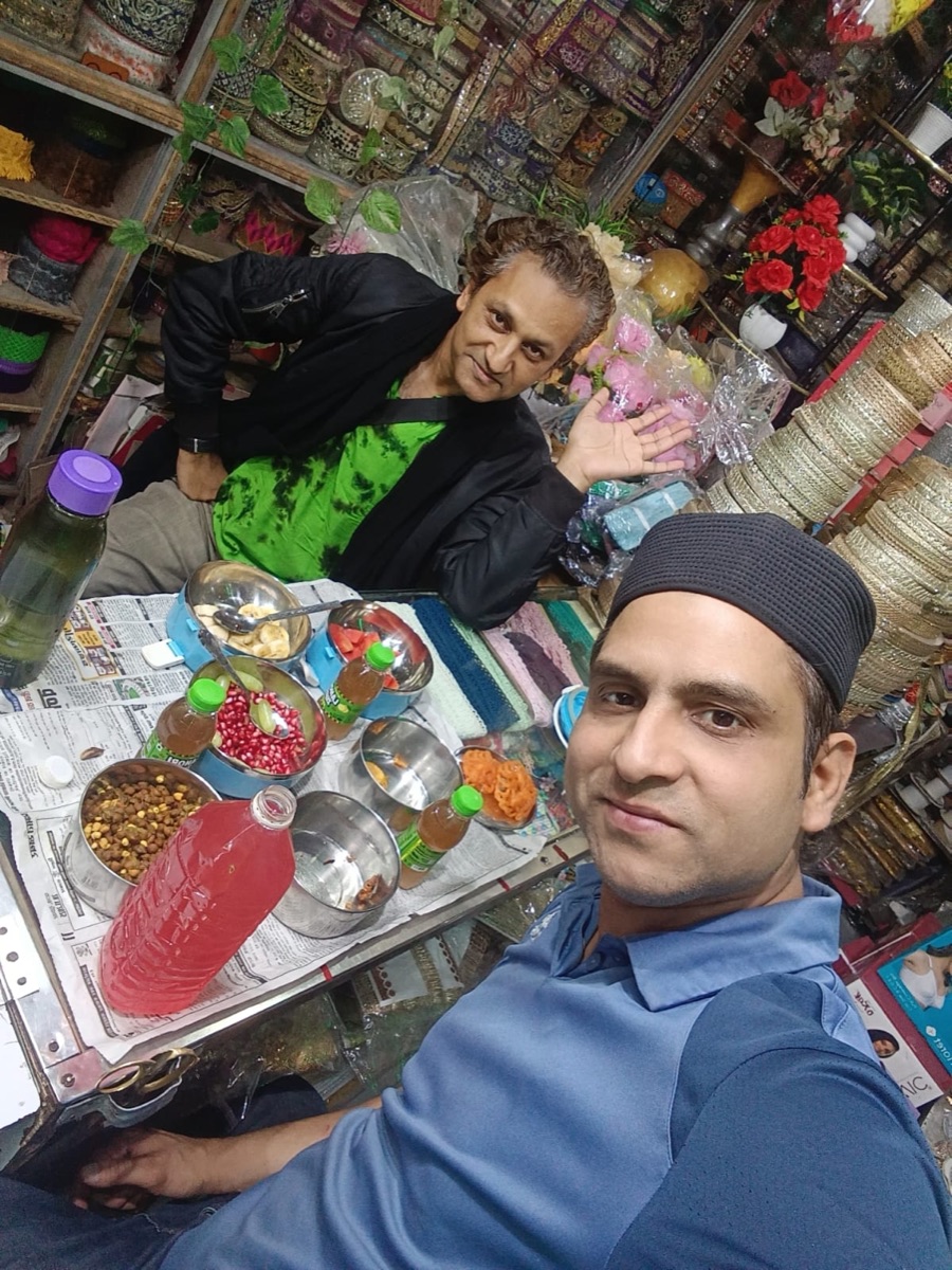 With friend at Gaya bazaar