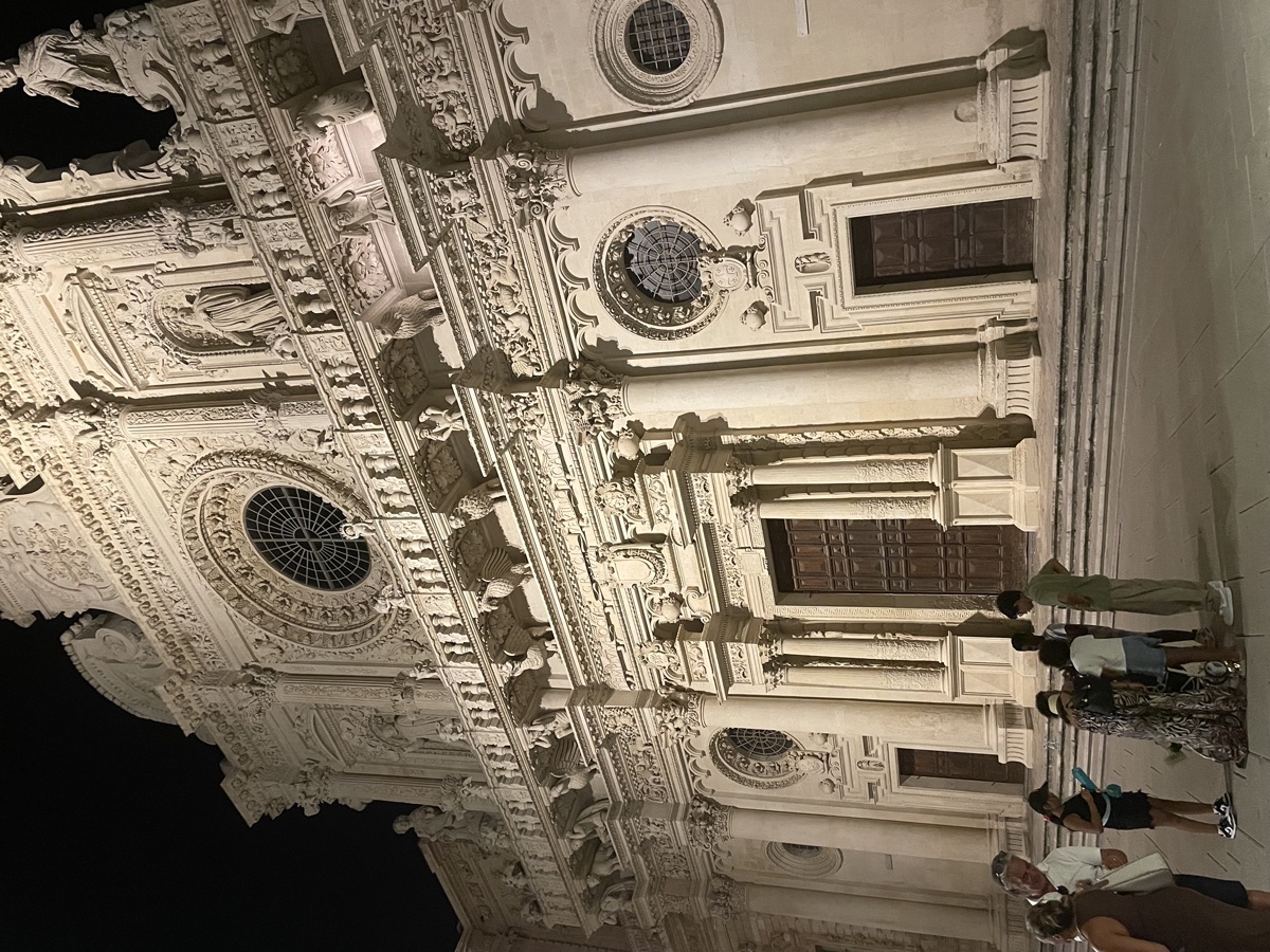 Lecce Basilica Santa Croce night